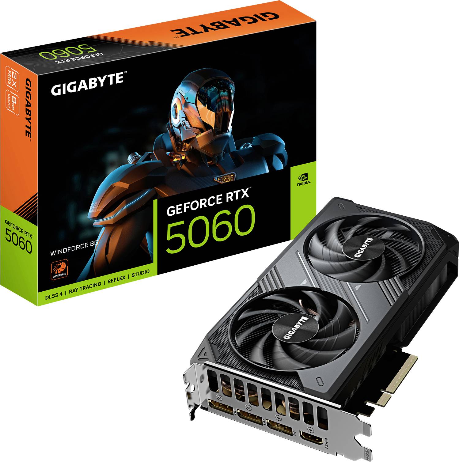Gigabyte Grafikkarte Nvidia GeForce RTX 5060 GeForce RTX 5060 8 GB GDDR7-RAM PCIe x8 NVIDIA G-Sync, Vulkan, Zero-Fan-Modus