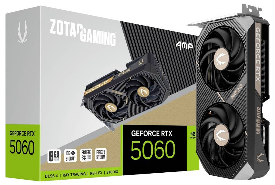 Zotac Grafikkarte Nvidia GeForce RTX 5060 GeForce RTX 5060 8GB GDDR7-RAM PCIe x8 HDMI®, DisplayPort NVIDIA G-Sync, Übertaktet