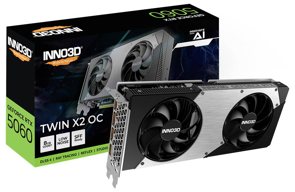 Inno 3D Grafikkarte Nvidia GeForce RTX 5060 GeForce RTX 5060 8GB GDDR7-RAM PCIe x8 HDMI®, DisplayPort Übertaktet / Overclocked