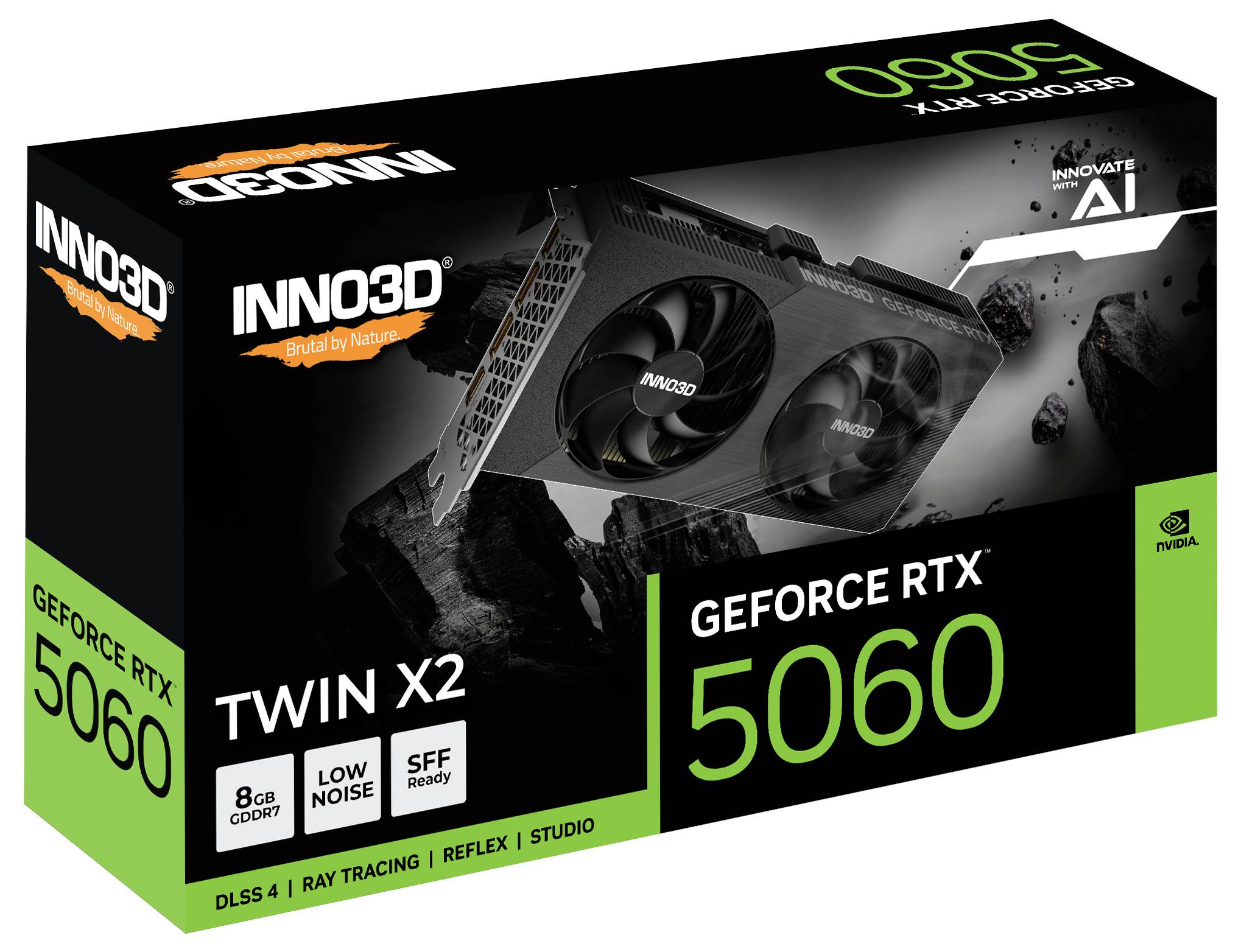 Inno 3D Grafikkarte Nvidia GeForce RTX 5060 GeForce RTX 5060 8GB GDDR7-RAM PCIe x8 HDMI®, DisplayPort Vulkan, NVIDIA G-Sync