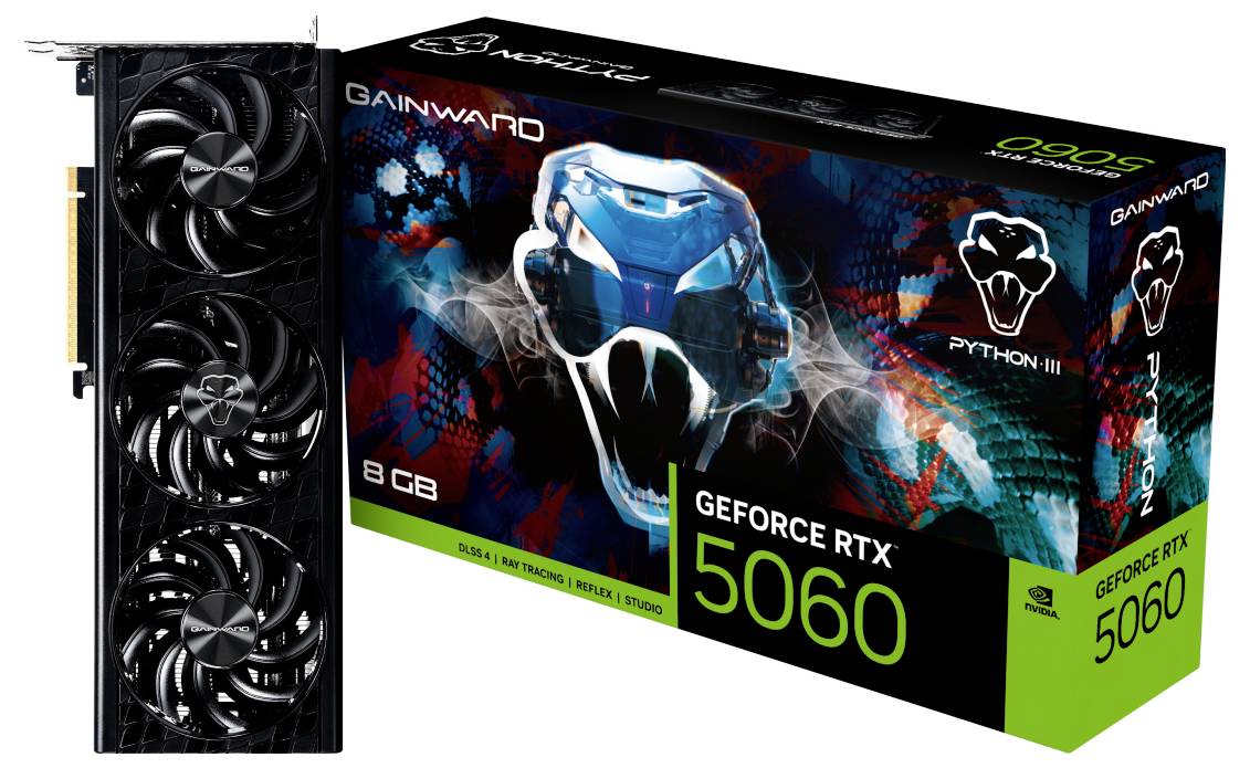Gainward Grafikkarte Nvidia GeForce RTX 5060 GeForce RTX 5060 8 GB GDDR7-RAM PCIe x8 HDMI®, DisplayPort Zero-Fan-Modus, Vulkan, NVIDIA G-Sync