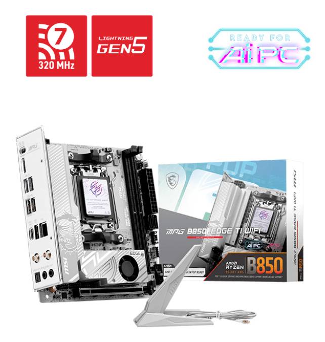 MSI MPG B850I EDGE TI WIFI AM5 ITX MB Mainboard Sockel (PC) AMD® AM5 Formfaktor (Details) ITX Mainboard-Chipsatz AMD® B850