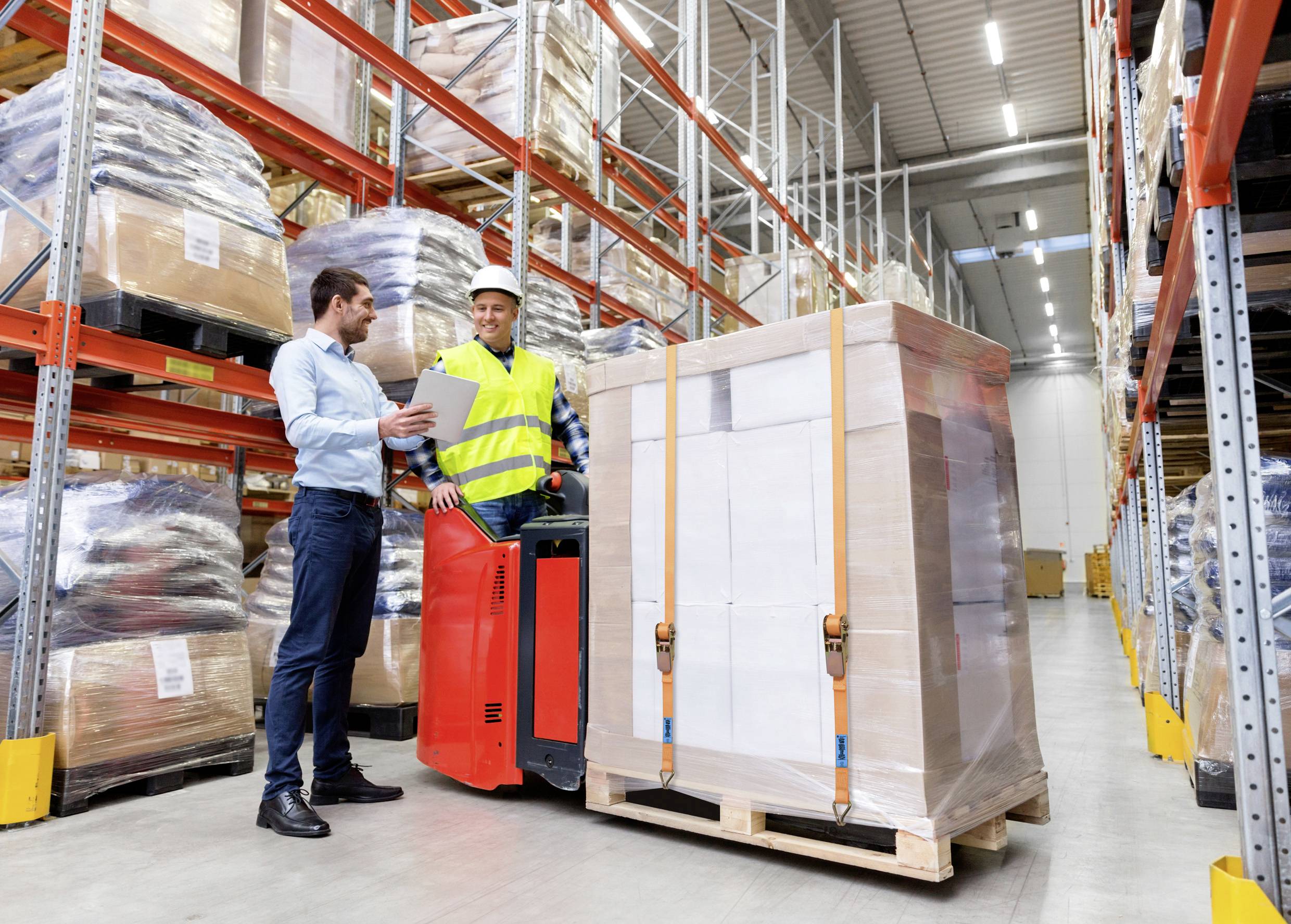 TOOLCRAFT TO-10283841 Zugkraft LC Niederzurren (einzeln/direkt)=1000 daN (L x B) 3m x 25mm Ratsche EN 12195-2