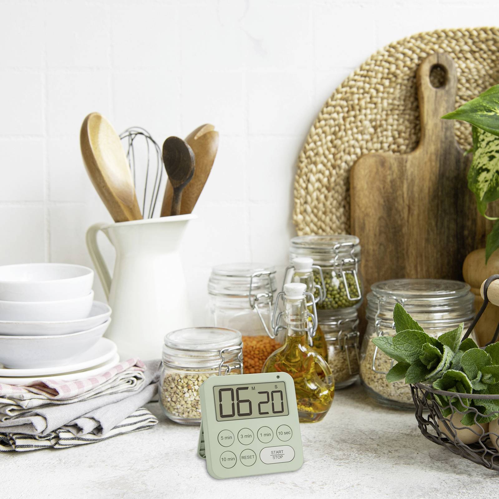TFA Dostmann Digitaler Timer und Stoppuhr Timer Grün digital