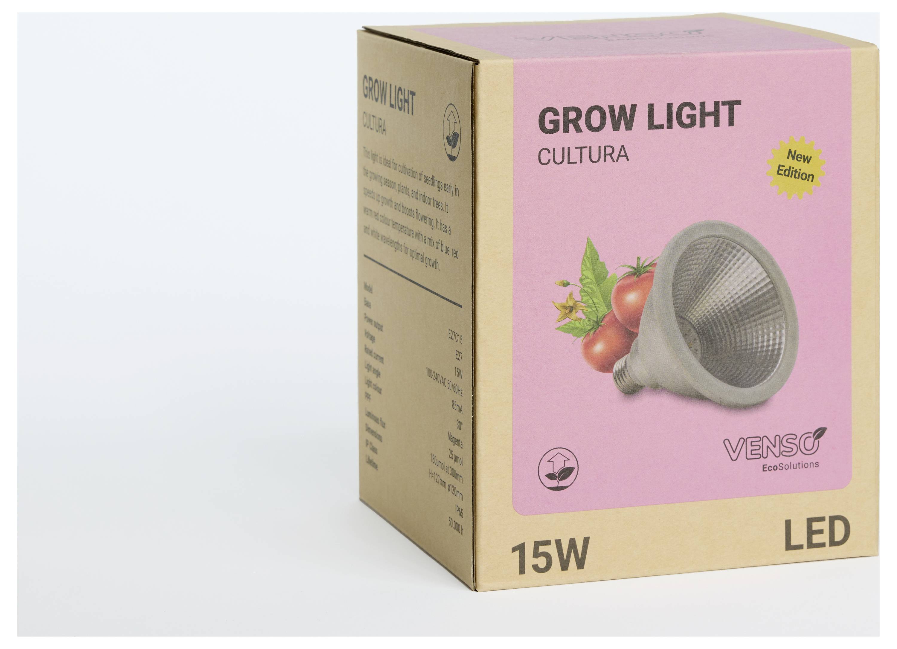 Venso LED-Pflanzenlampe Grow Lights Cultura 150mm E27 15W 1St.