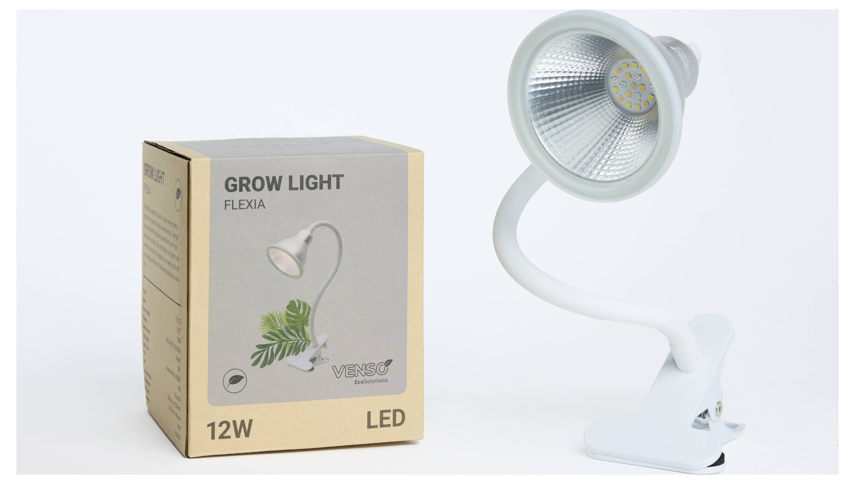 Venso LED-Pflanzenlampe Grow Lights Flexia E27 12W Neutralweiß 1St.
