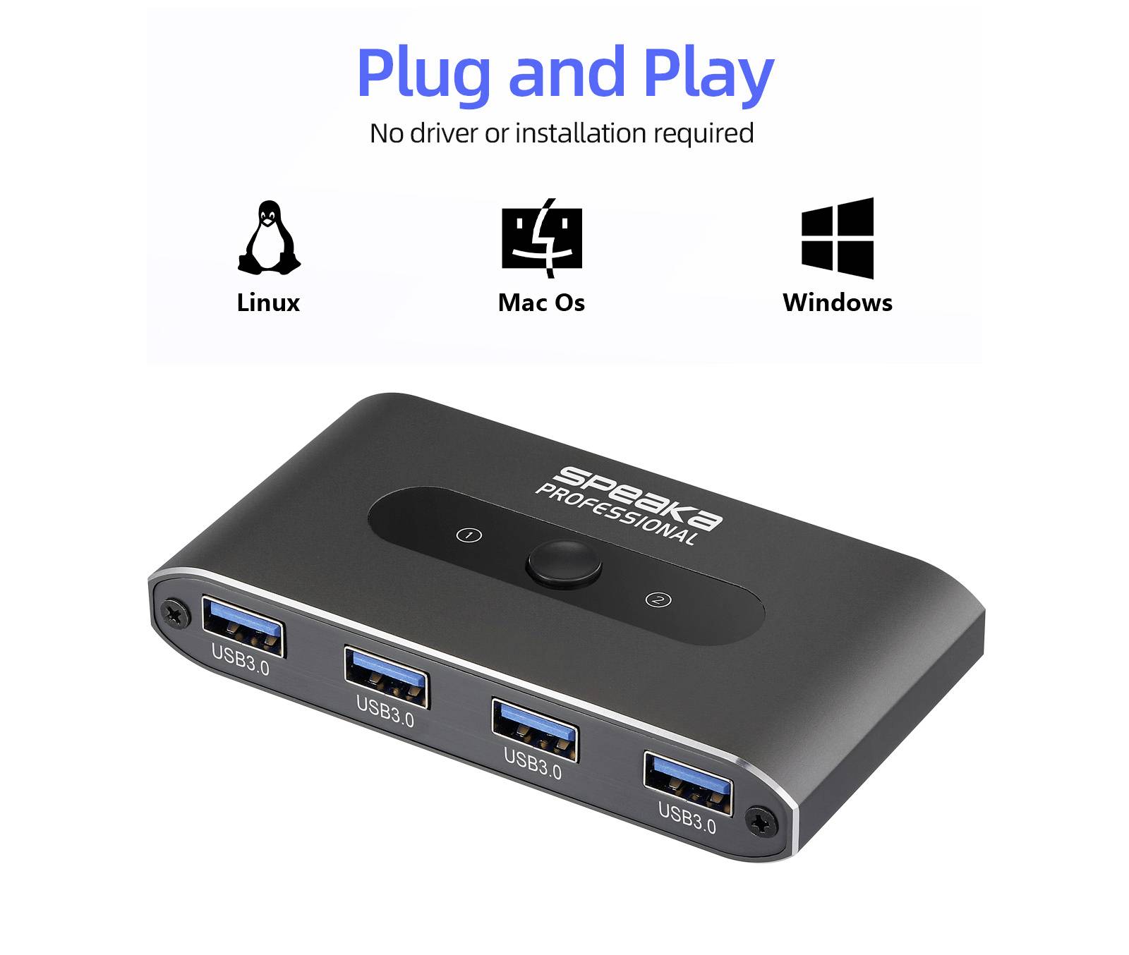 SpeaKa Professional SP-KVM-204-C Tastatur-/Maus-Umschalter Fernbedienung