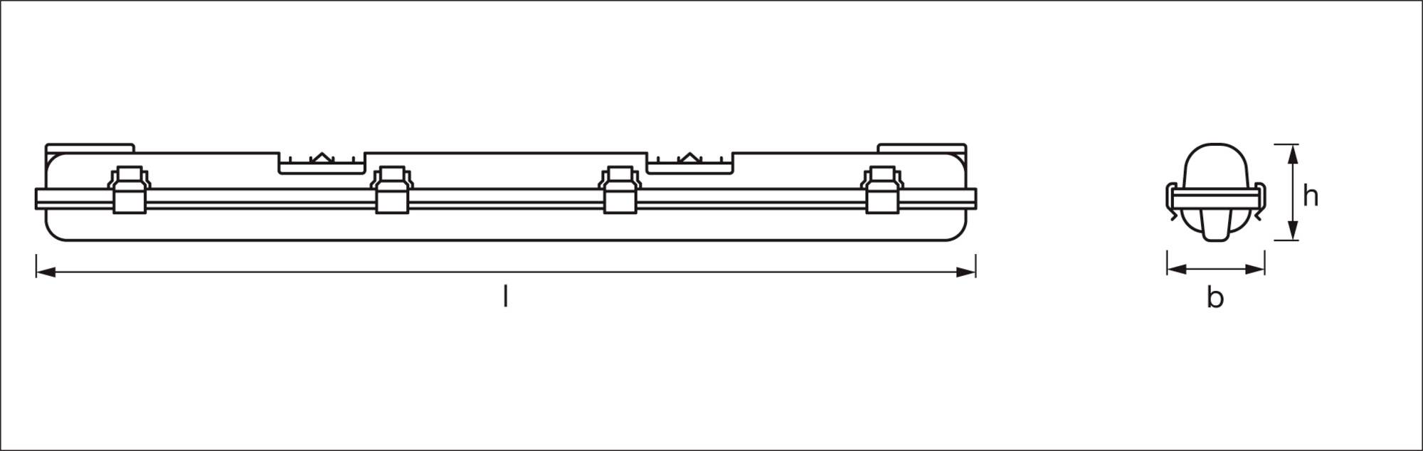 OSRAM HOMELIGHTING Submarine 1 x 7W 4000K LED-Feuchtraumleuchte G13 7.00W Kaltweiß Grau