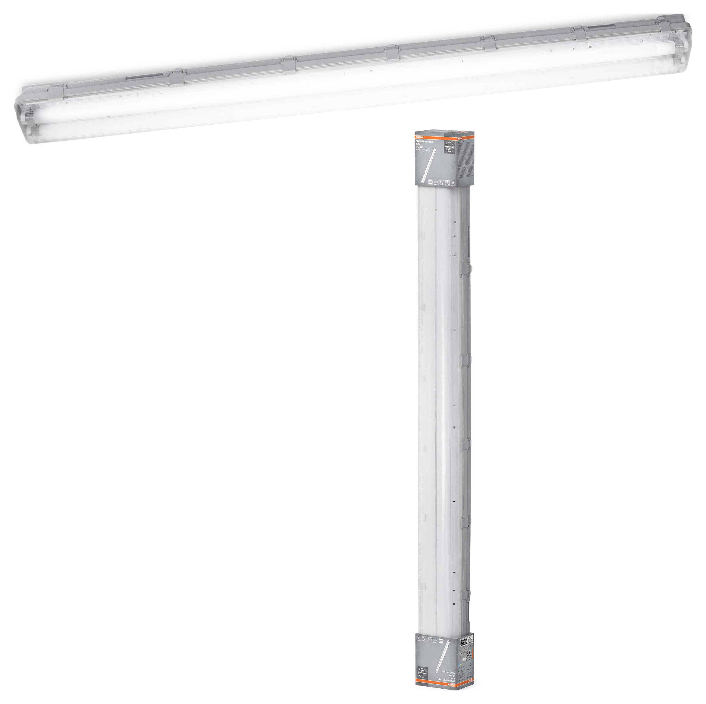 OSRAM HOMELIGHTING Submarine 2 x 15W 4000K LED-Feuchtraumleuchte G13 30.00W Kaltweiß Grau