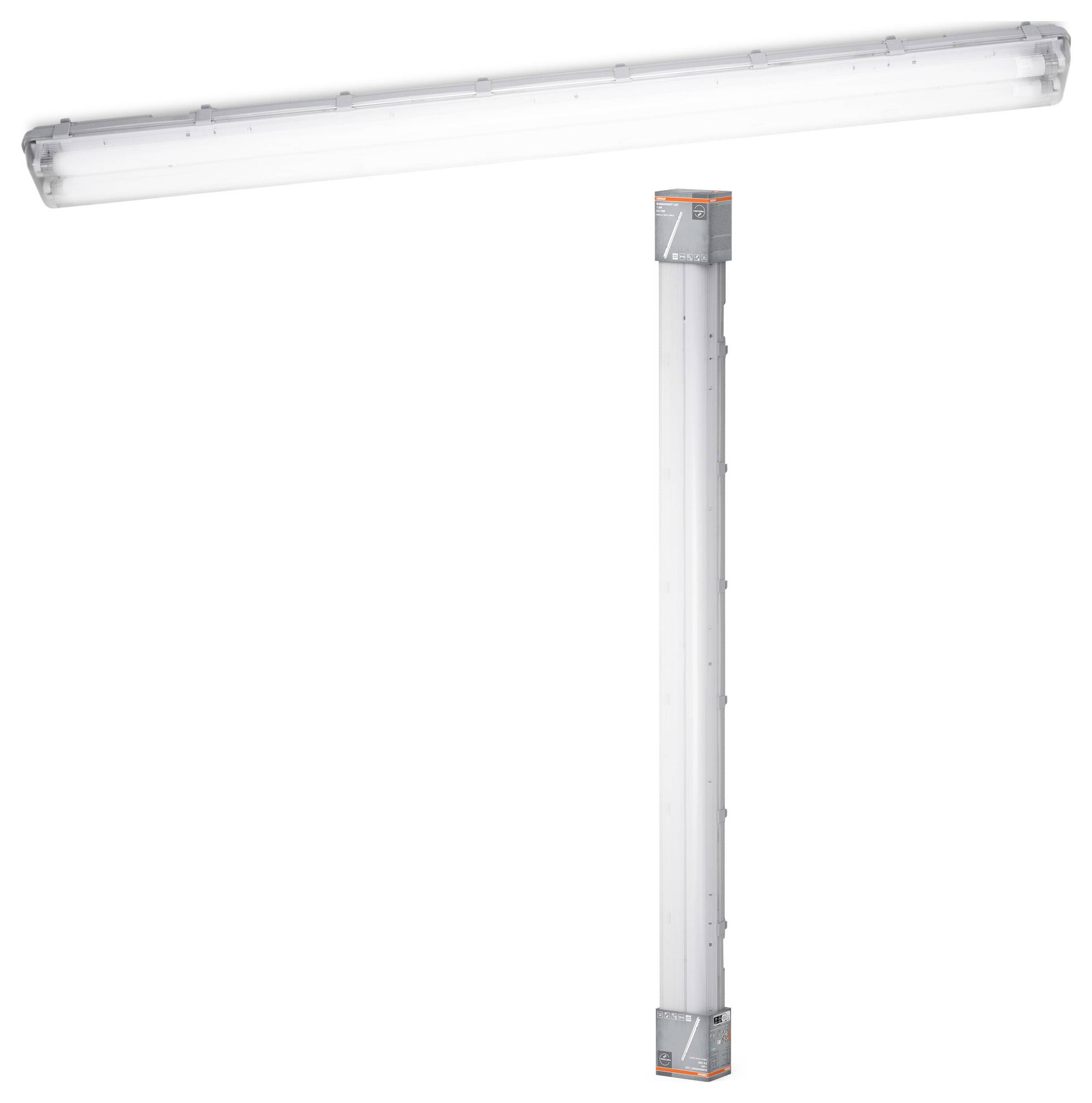 OSRAM HOMELIGHTING Submarine 2 x 19W 4000K LED-Feuchtraumleuchte G13 38.00W Kaltweiß Grau