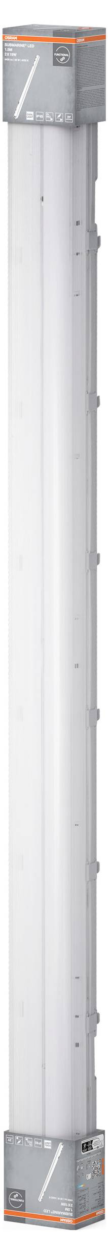 OSRAM HOMELIGHTING Submarine 2 x 19W 4000K LED-Feuchtraumleuchte G13 38.00W Kaltweiß Grau