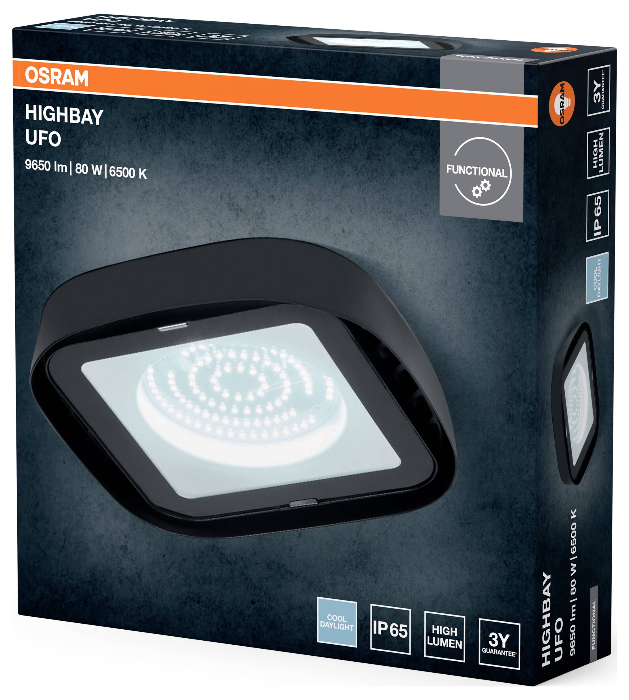 OSRAM HOMELIGHTING Highbay Ufo 80W 865 IP65 Black 4099854429354 LED-Hallenleuchte 80.00 W Schwarz