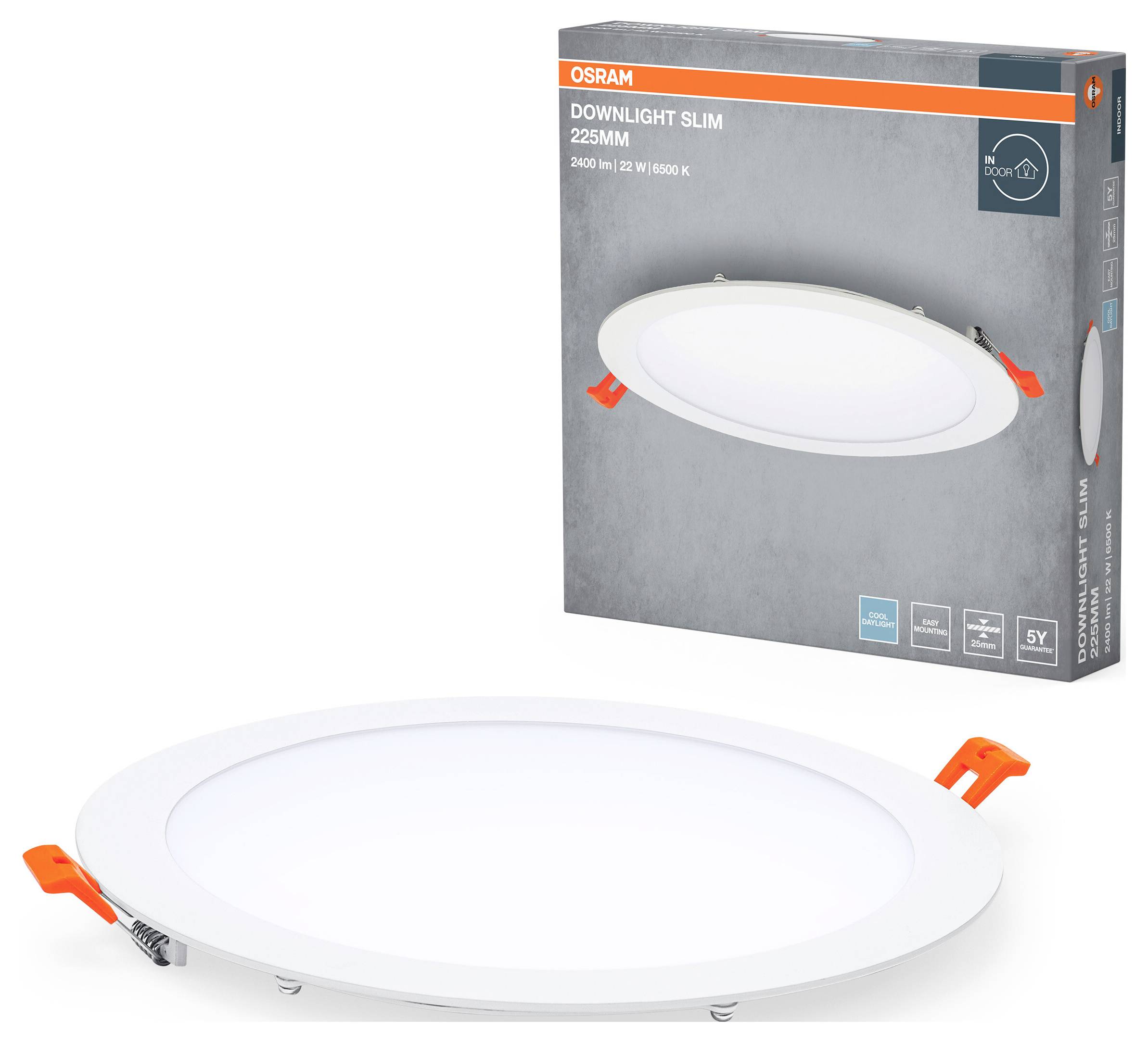 OSRAM HOMELIGHTING 4099854445804 Downlight Slim 225mm 22W 6500K LED-Deckenleuchte 22.00W Weiß