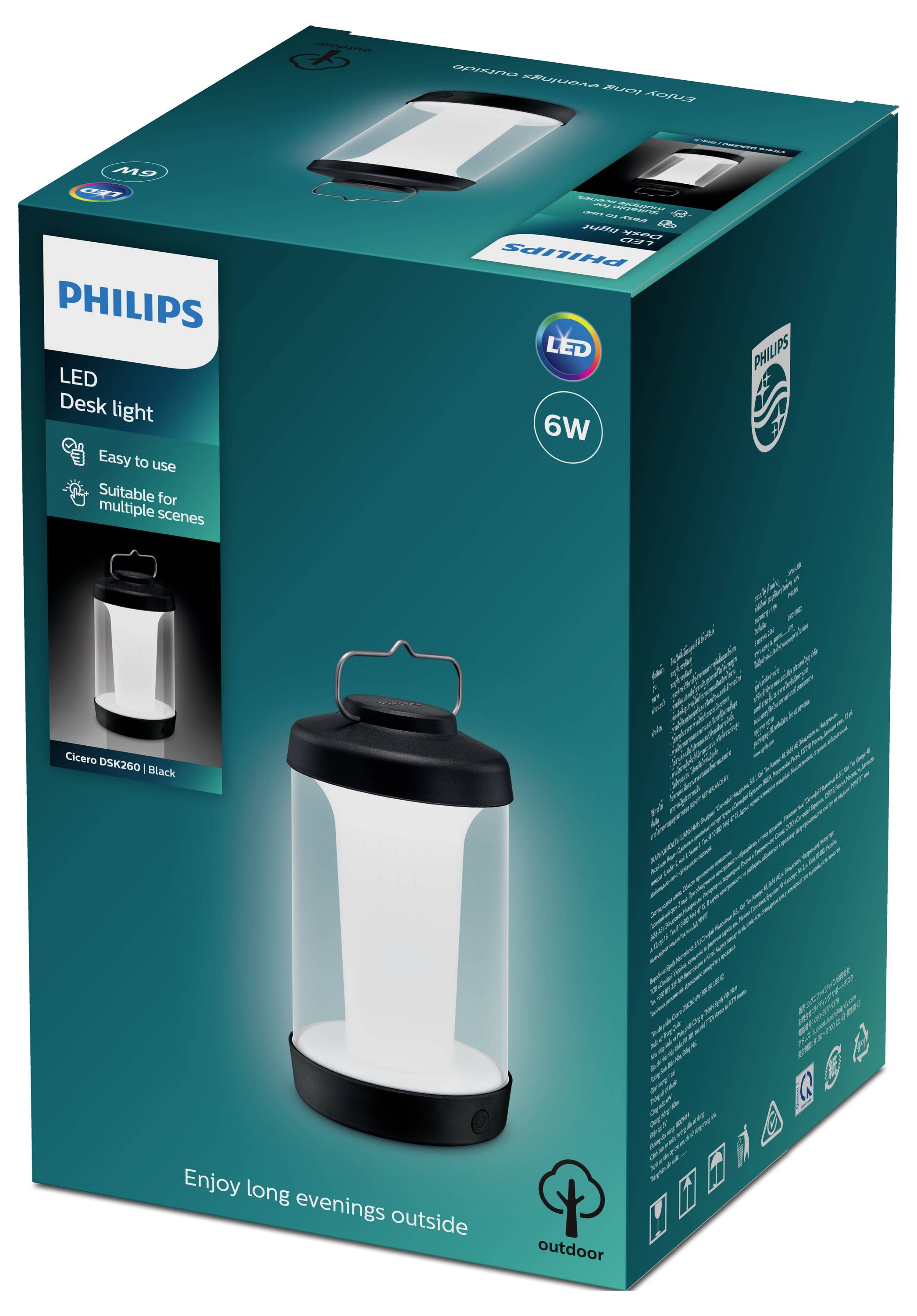 Philips LED 8719514443730 Cicero DSK260 LED-Akku-Tischlampe 6W Weiß, Schwarz