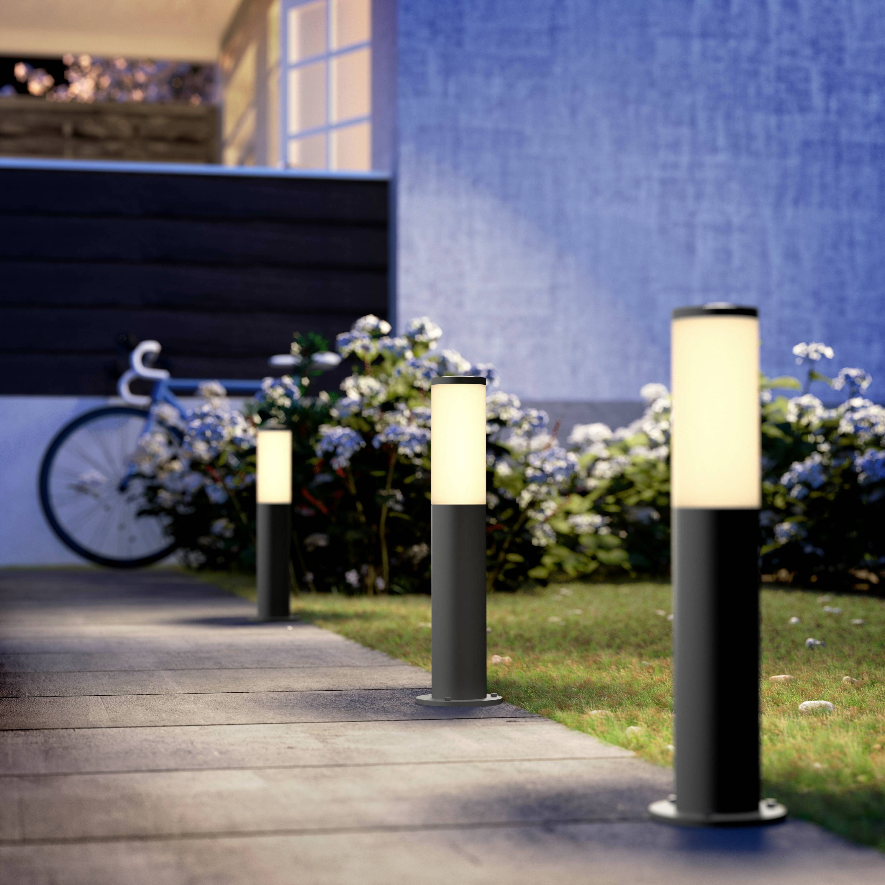 Philips LED Philips Utrecht Sockelleuchte, max, 60W, IP44, ohne Leuchtmittel, anthrazit 8719514417533 Wegeleuchte