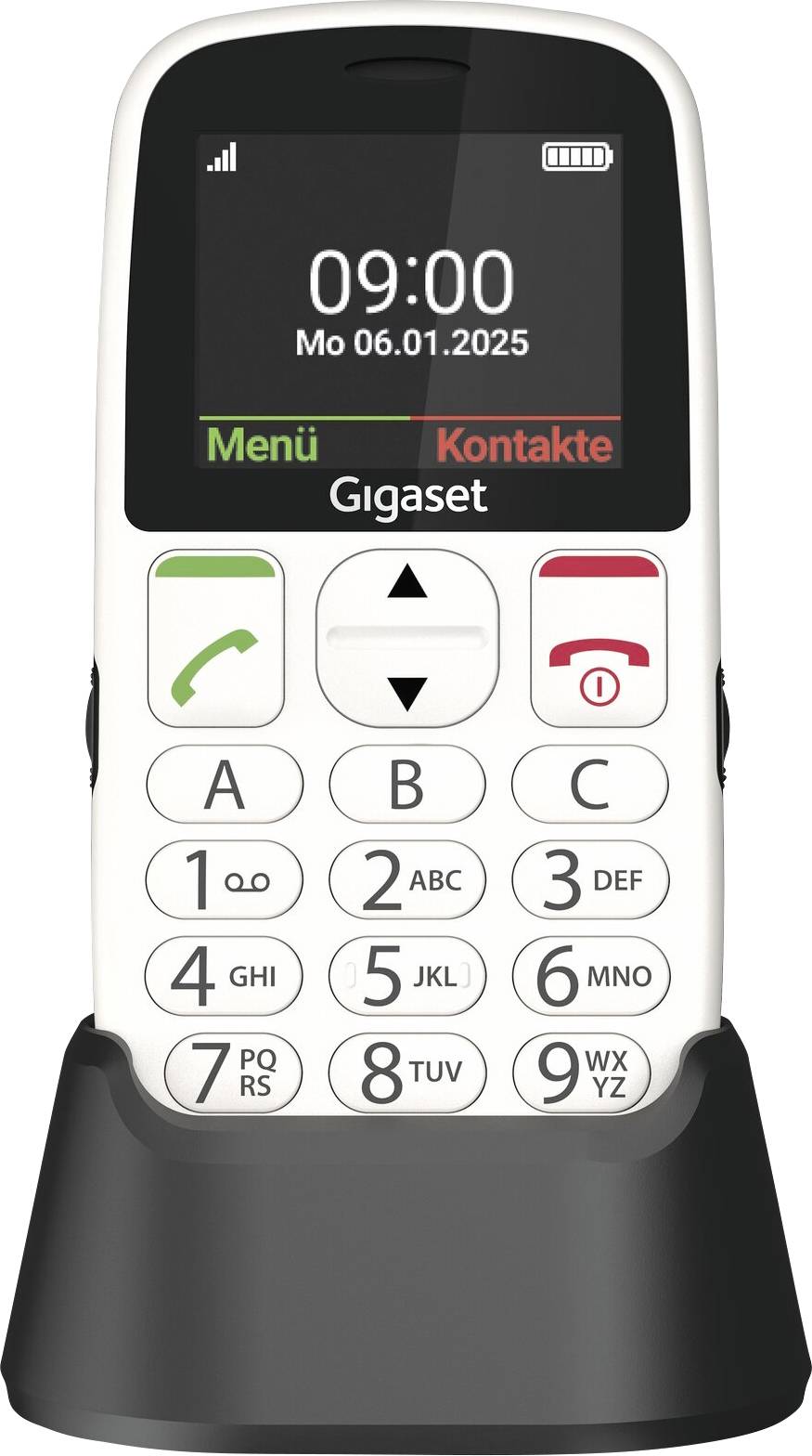 Gigaset GL395 Handy SOS Taste, Spritzwassergeschützt, Staubgeschützt Weiß