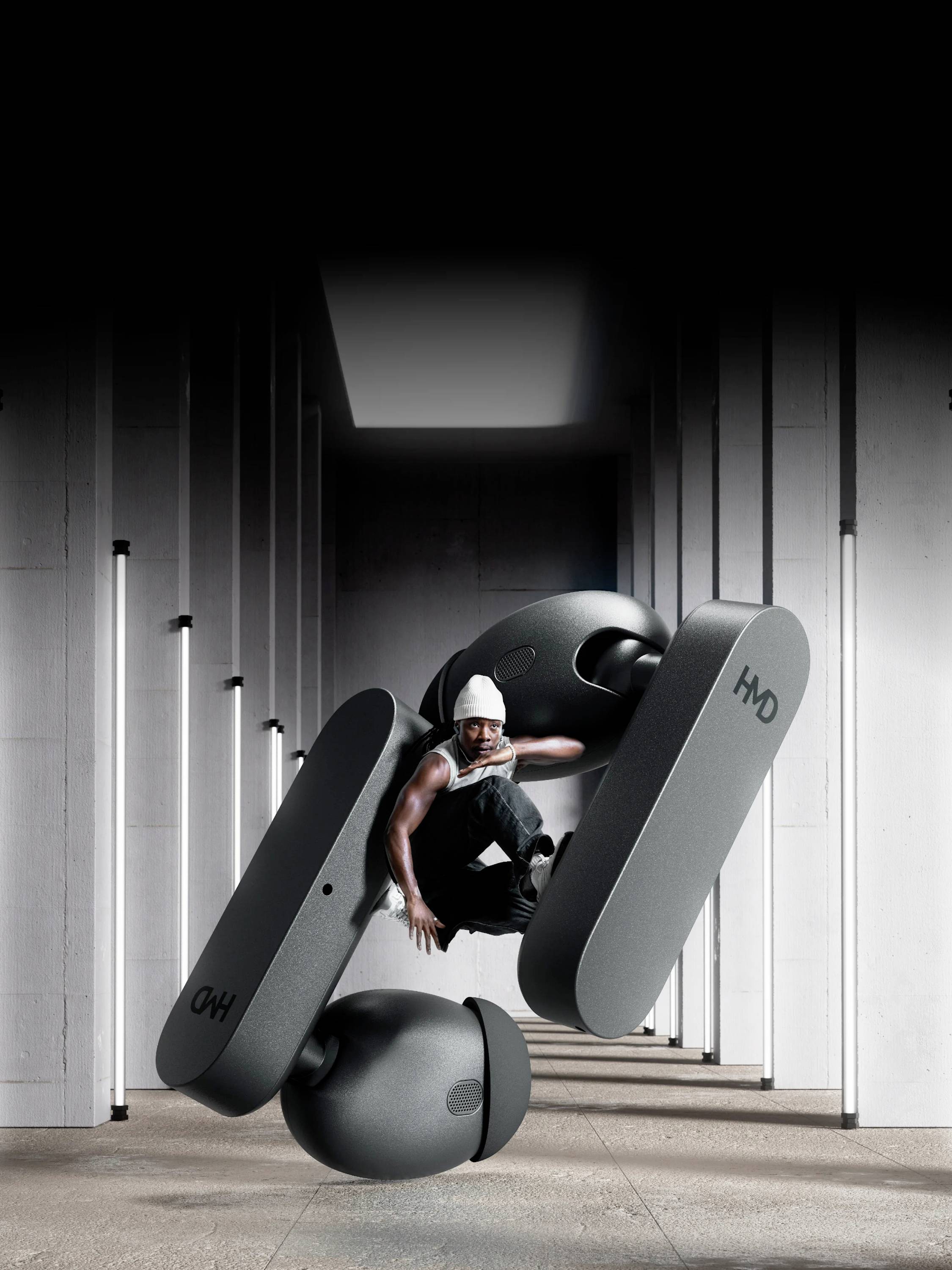 HMD Amped Buds In Ear Kopfhörer Bluetooth® Schwarz Mikrofon-Rauschunterdrückung Schweißresistent Sport