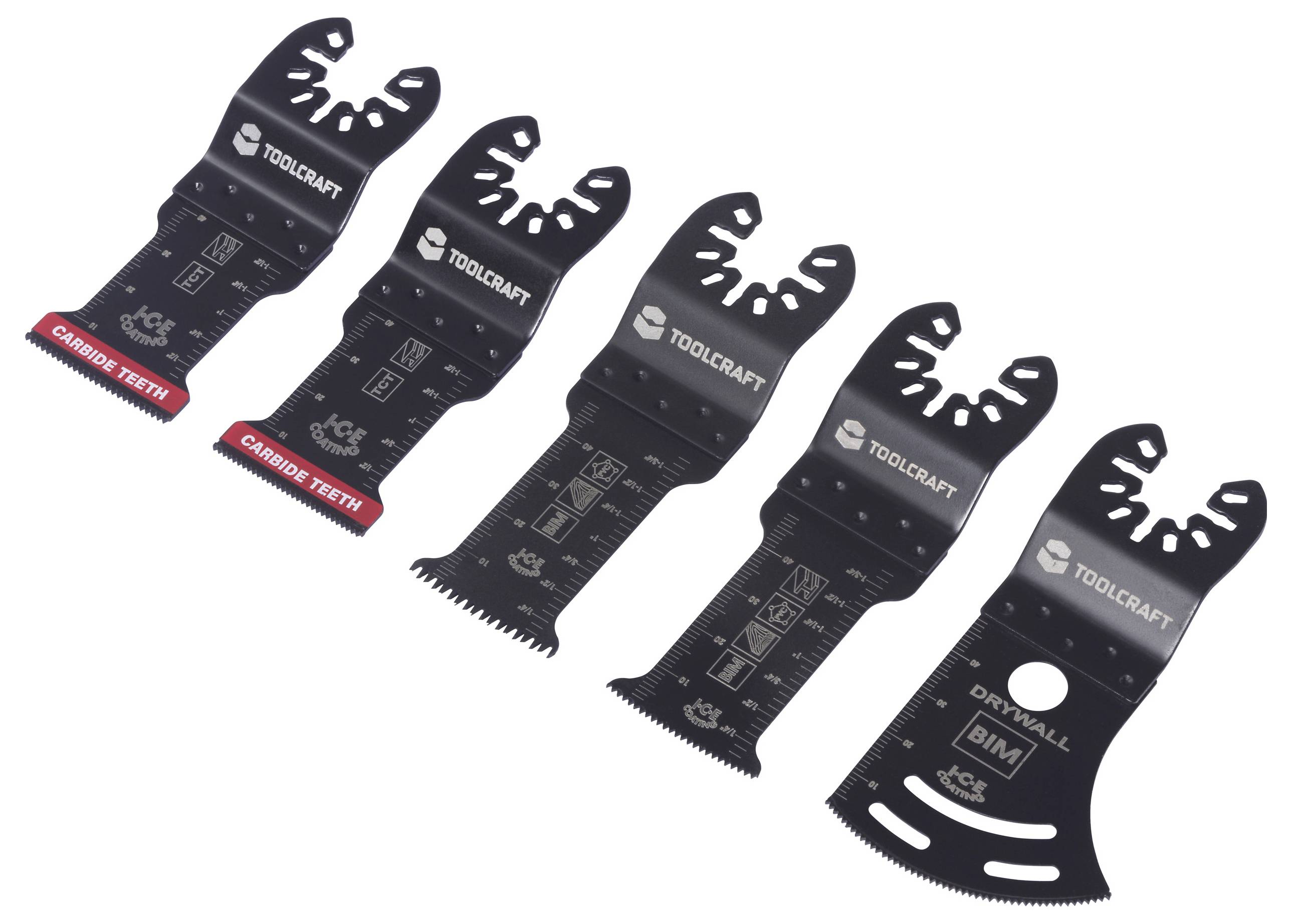 TOOLCRAFT TO-10285188 Bimetall, Carbide Multifunktionswerkzeug-Zubehör-Set 5St.