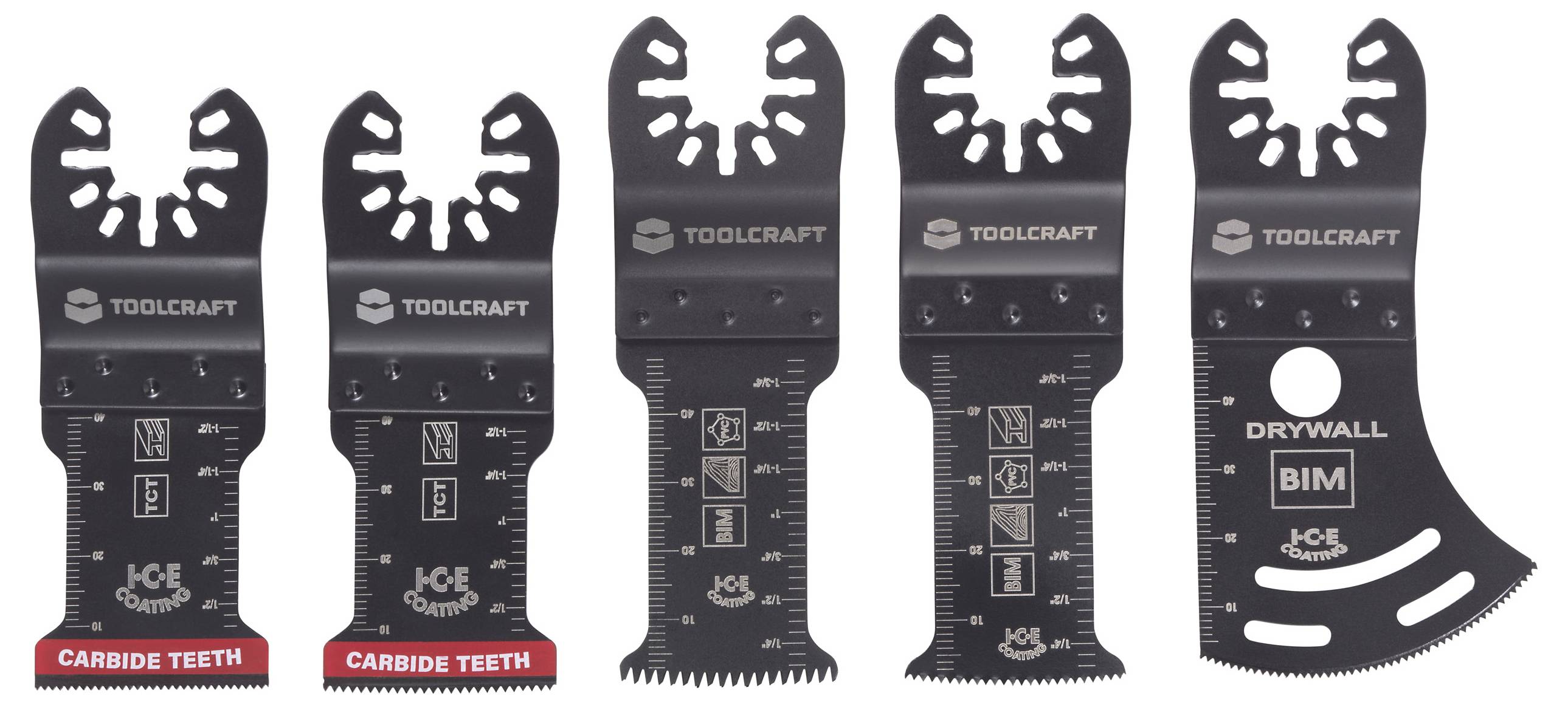 TOOLCRAFT TO-10285188 Bimetall, Carbide Multifunktionswerkzeug-Zubehör-Set 5St.