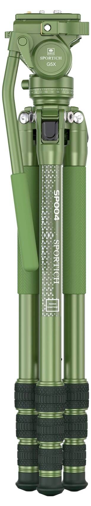 SIRUI Europe Sirui Sportich SP004 + G5X Dreibeinstativ 1/4 Zoll Arbeitshöhe=16 - 149 cm Grün inkl. Tasche