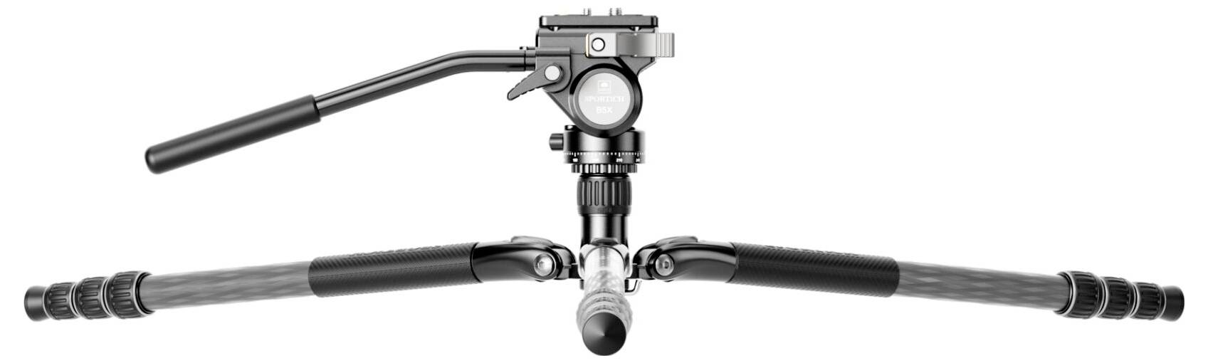 SIRUI Europe Sirui Sportich SP024 + B5X Carbon Dreibeinstativ 1/4 Zoll Arbeitshöhe=31 - 159cm Carbon inkl. Tasche