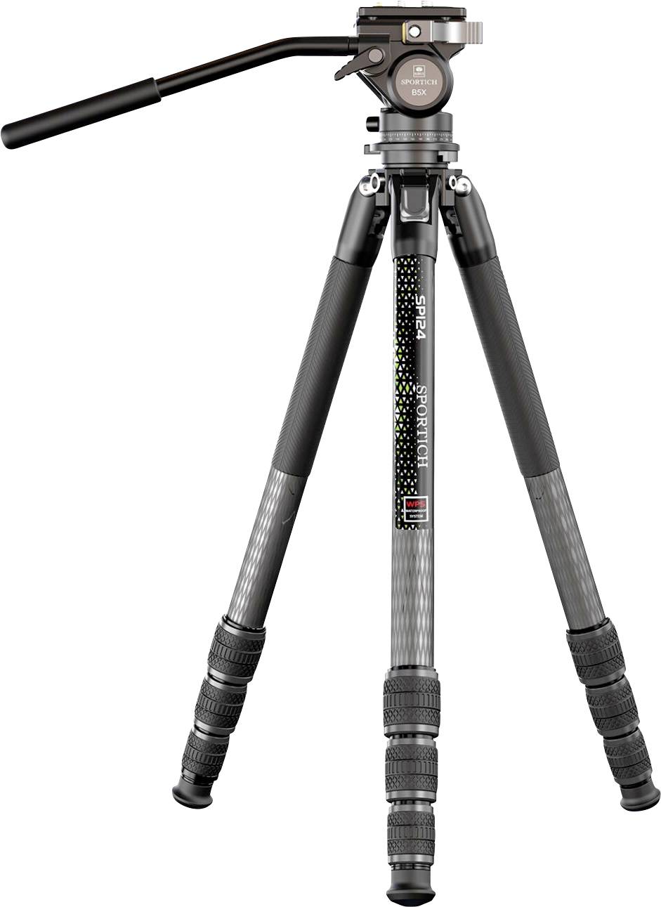 SIRUI Europe Sirui Sportich SP124 + B5X Carbon Dreibeinstativ Arbeitshöhe=13 - 153.5 cm