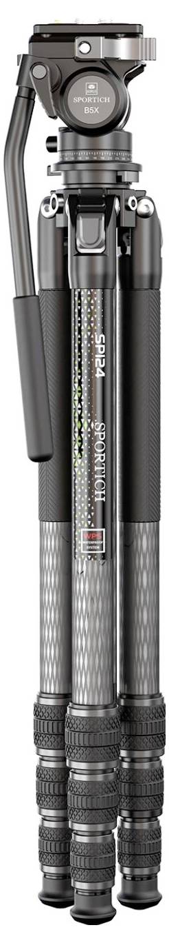 SIRUI Europe Sirui Sportich SP124 + B5X Carbon Dreibeinstativ Arbeitshöhe=13 - 153.5 cm
