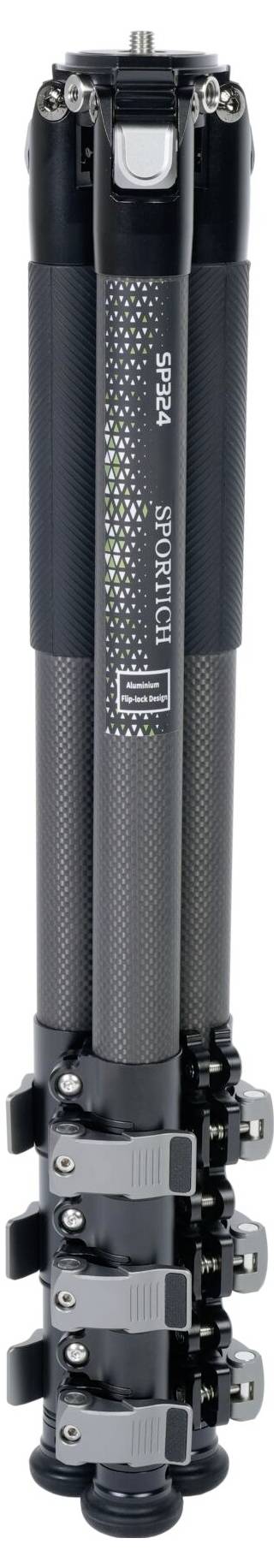 SIRUI Europe Sirui Sportich SP324 + BH-10 Carbon Dreibeinstativ 1/4 Zoll, 3/8 Zoll Arbeitshöhe=25 - 176cm inkl. Tasche