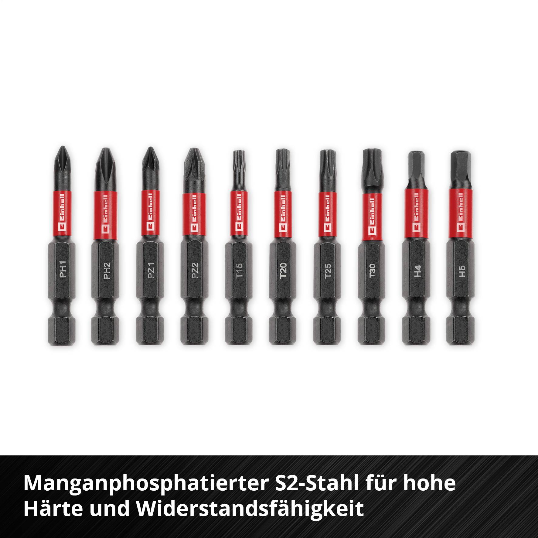 Einhell Impact Bit Taschenbox 10tlg 118653 Bit-Set 1/4" (6.3 mm), PH, PZ, TORX, Sechskant
