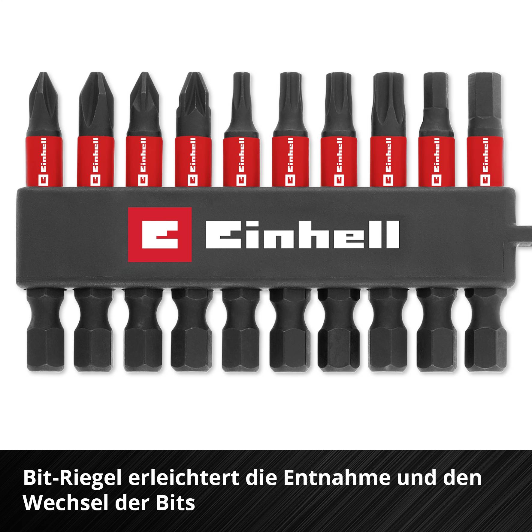 Einhell Karabiner Impact Bit Set 10tlg 118633 Bit-Set 1/4" (6.3 mm), PH, PZ, TORX, Sechskant
