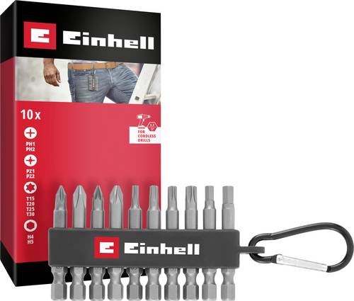 Einhell Karabiner Bit Set 10tlg 118623 Bit-Set 1/4  (6.3 mm), PH, PZ, Sechskant, TX
