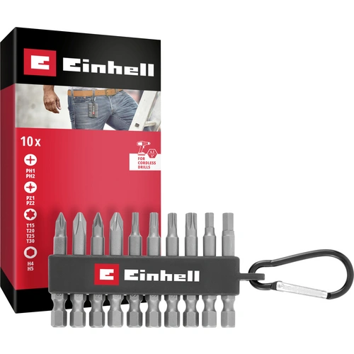 Einhell Karabiner Bit Set 10tlg 118623 Bit-Set 1/4" (6.3 mm), PH, PZ, TORX, Sechskant Einhell Karabiner Bit Set 10tlg 118623 Bit-Set 1/4" (6.3 mm), PH, PZ, TORX, Sechskant