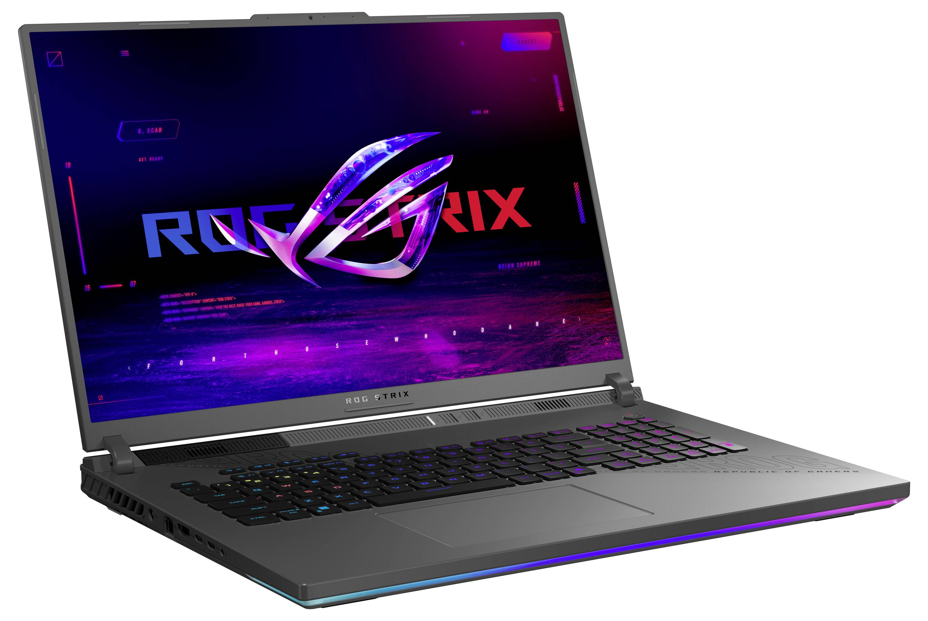 Asus Gaming Notebook ROG Strix G18 45.7 cm (18 Zoll) WUXGA AMD Ryzen 9 8940HX 8 GB RAM 1 TB SSD Deutsch, QWERTZ AMD Radeon 610M NVIDIA GeForce RTX