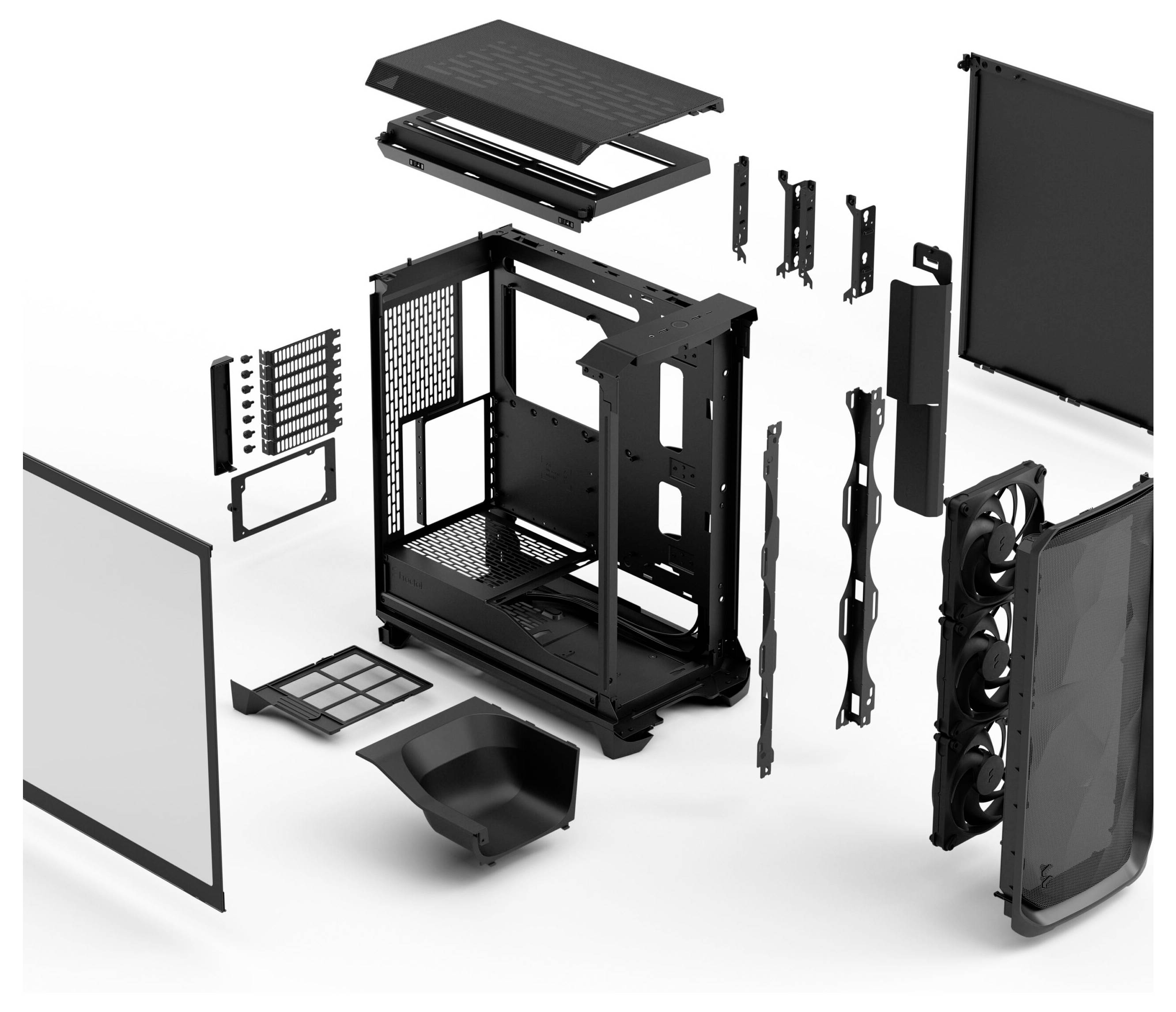 Fractal Design FD-C-MES3A-02 Tower PC-Gehäuse Schwarz Seitenfenster
