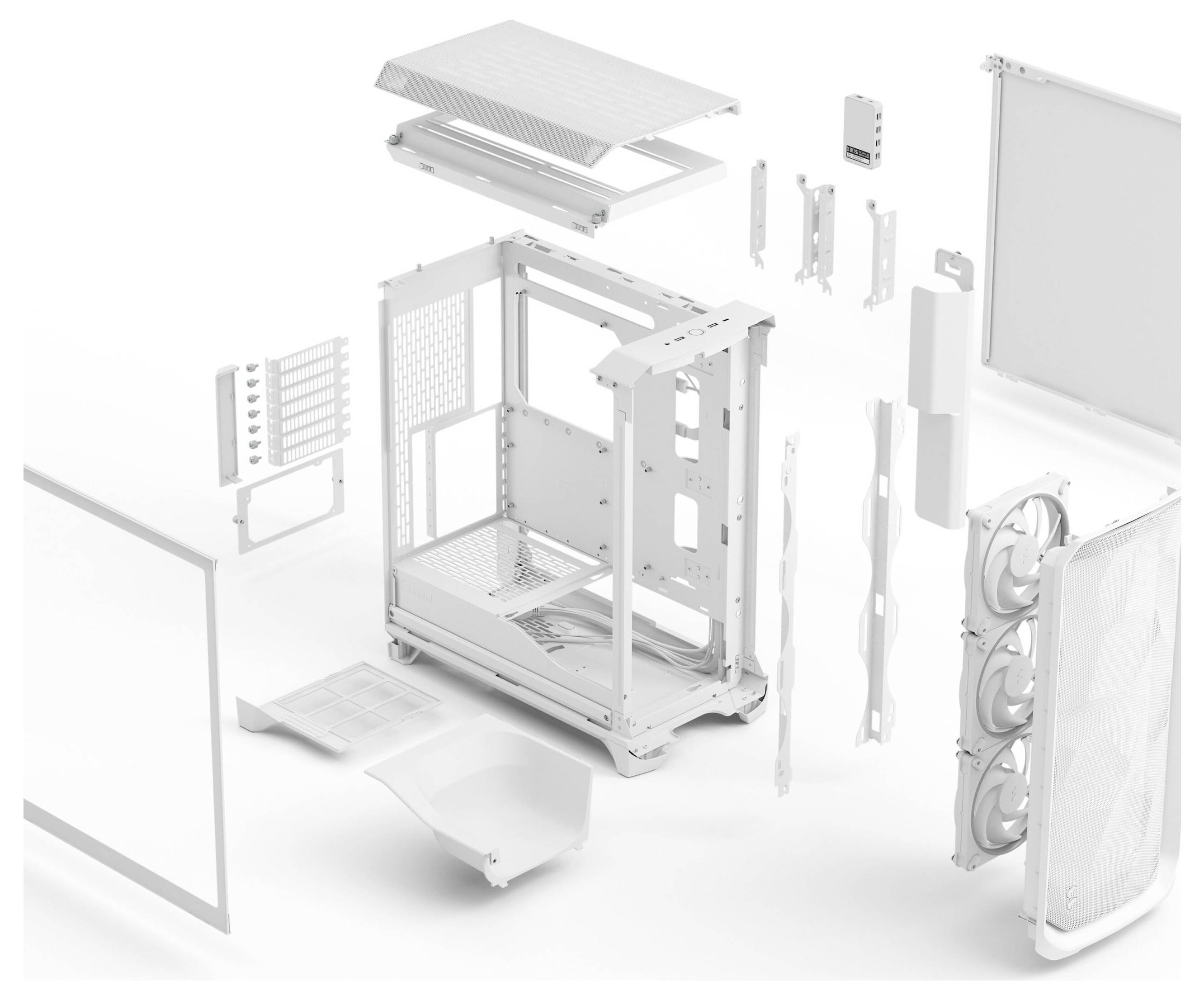 Fractal Design FD-C-MES3A-05 Tower PC-Gehäuse Weiß Seitenfenster