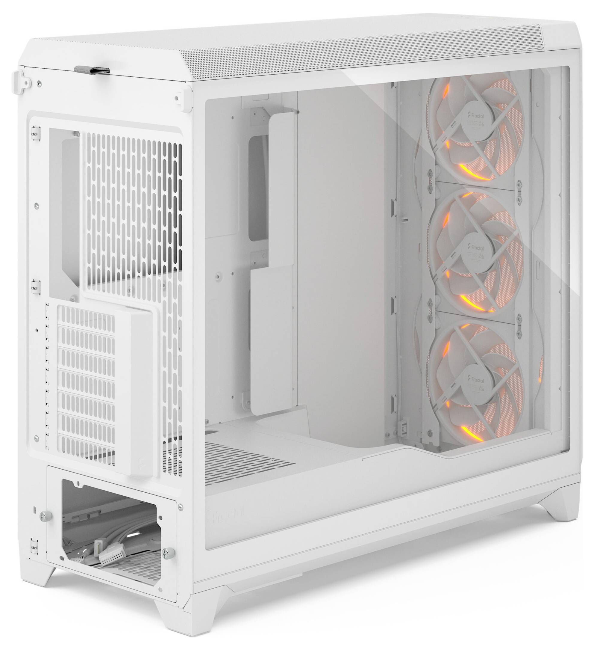 Fractal Design FD-C-MES3X-06 Full Tower PC-Gehäuse Weiß Staubfilter, Seitenfenster