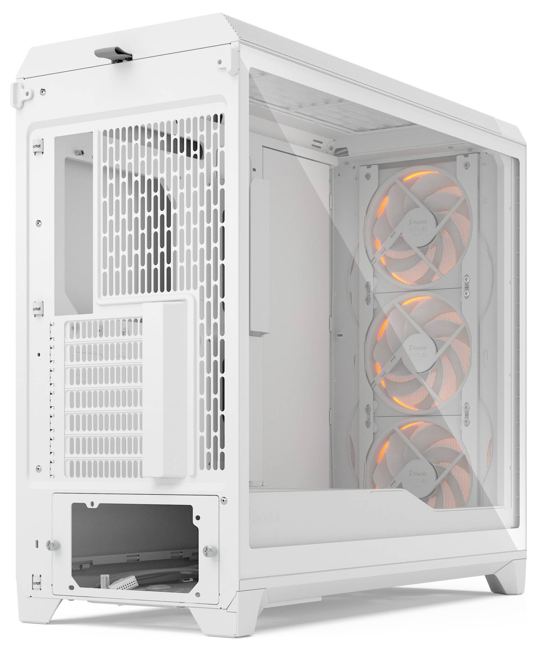 Fractal Design FD-C-MES3X-06 Full Tower PC-Gehäuse Weiß Staubfilter, Seitenfenster