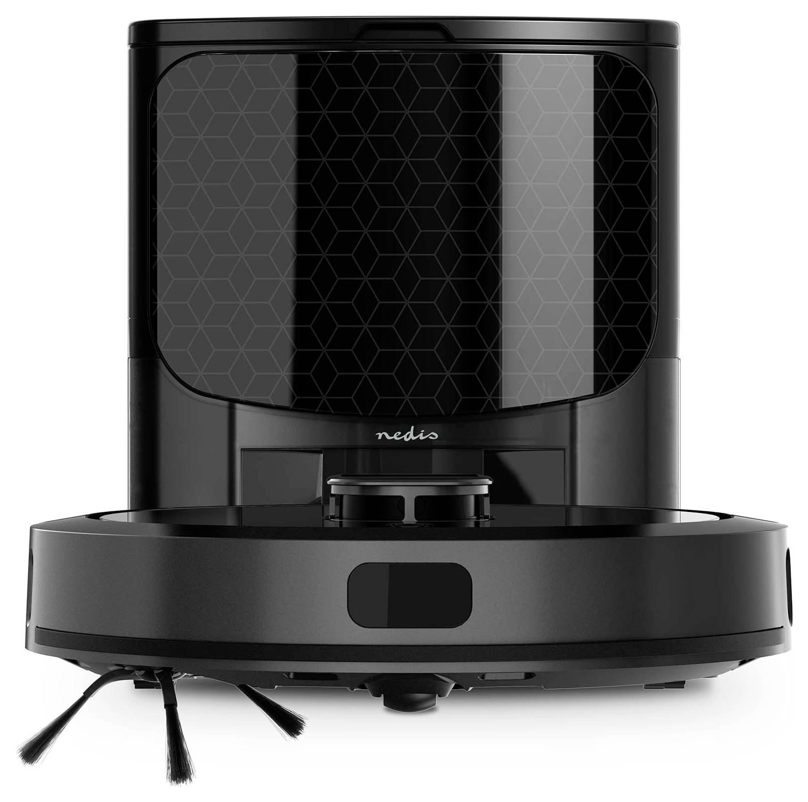 Nedis WIFIVCL002CBK Saug-und Wischroboter Schwarz kompatibel mit Amazon Alexa, kompatibel mit Google Home, Sprachgesteuert, App gesteuert