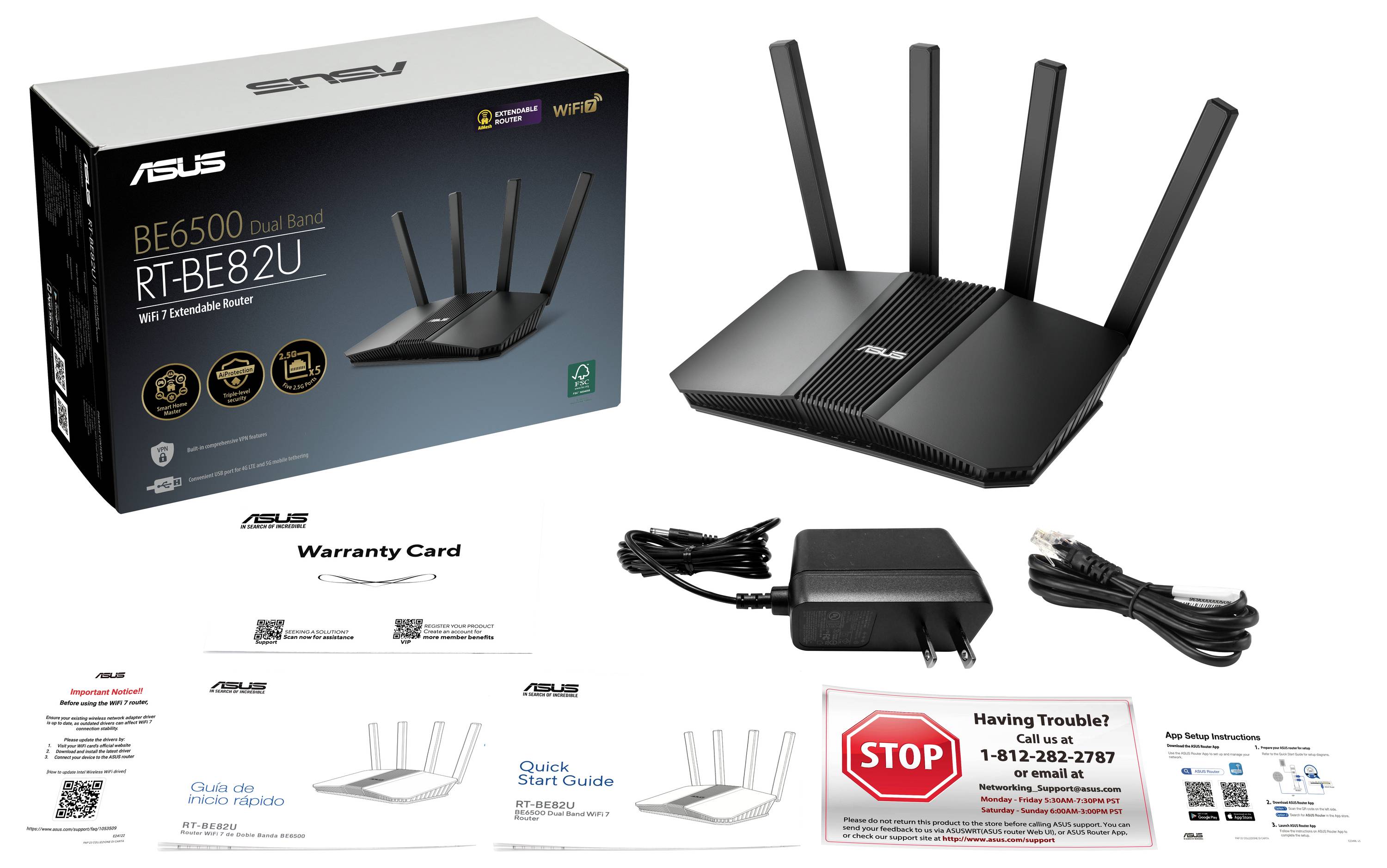 Asus WL-Router RT-BE82U BE6800 AIMesh WLAN Router