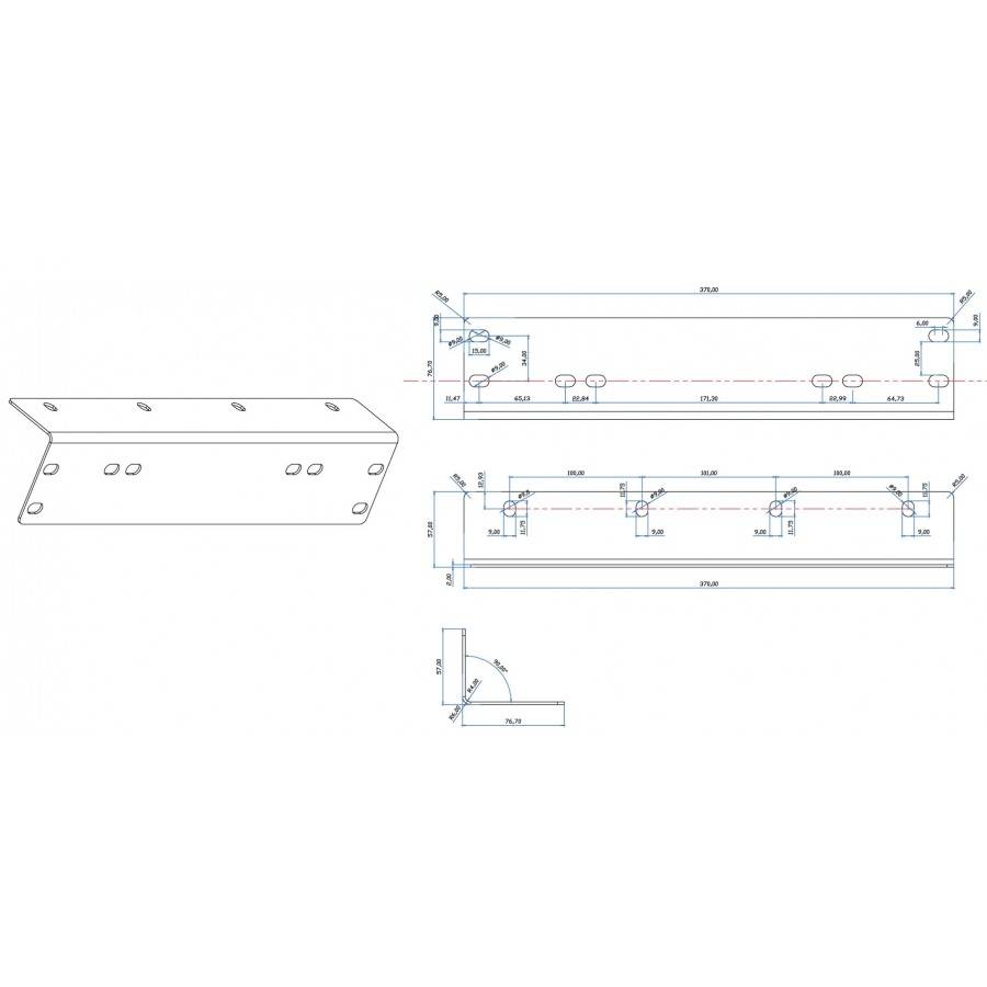 SecoRüt Halter AKC8002 (B x H x T) 603 x 110 x 80mm