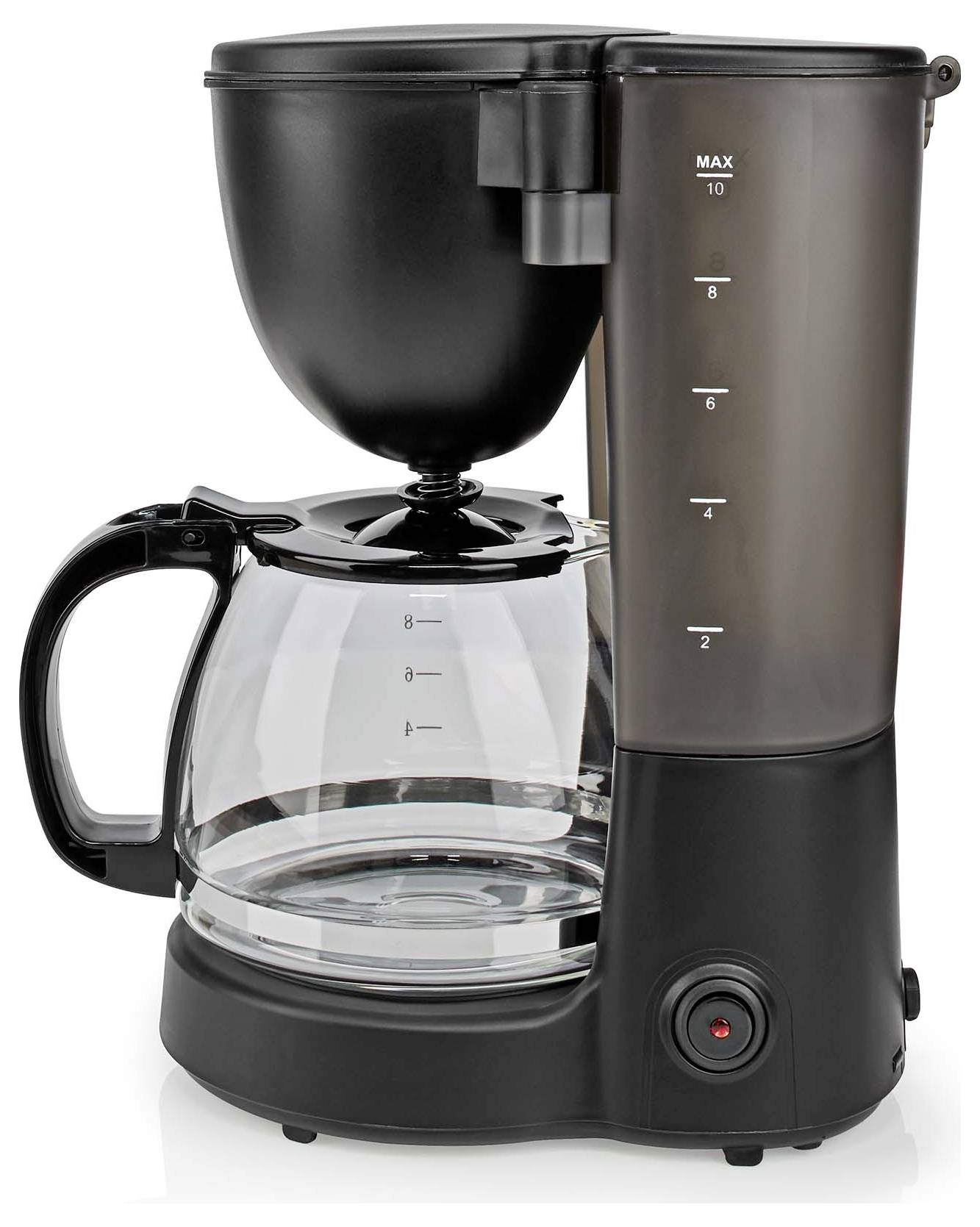 Nedis KACM150EBK Kaffeemaschine Schwarz Glaskanne, Warmhaltefunktion