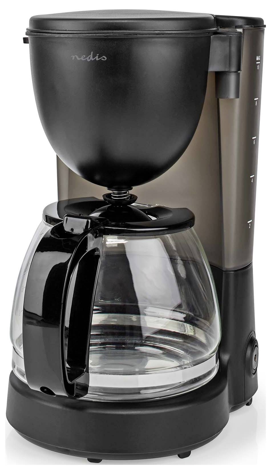 Nedis KACM150EBK Kaffeemaschine Schwarz Glaskanne, Warmhaltefunktion