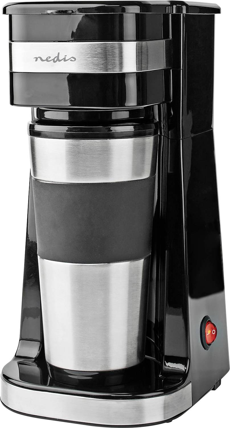 Nedis KACM300FBK Kaffeemaschine Schwarz, Silber