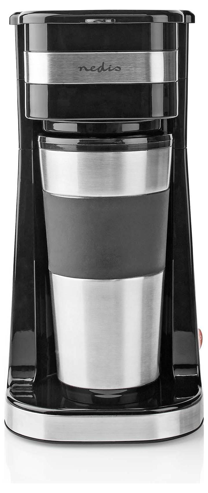 Nedis KACM300FBK Kaffeemaschine Schwarz, Silber