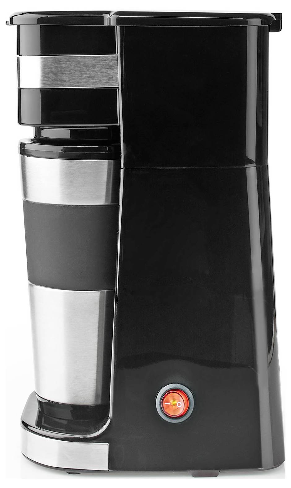 Nedis KACM300FBK Kaffeemaschine Schwarz, Silber