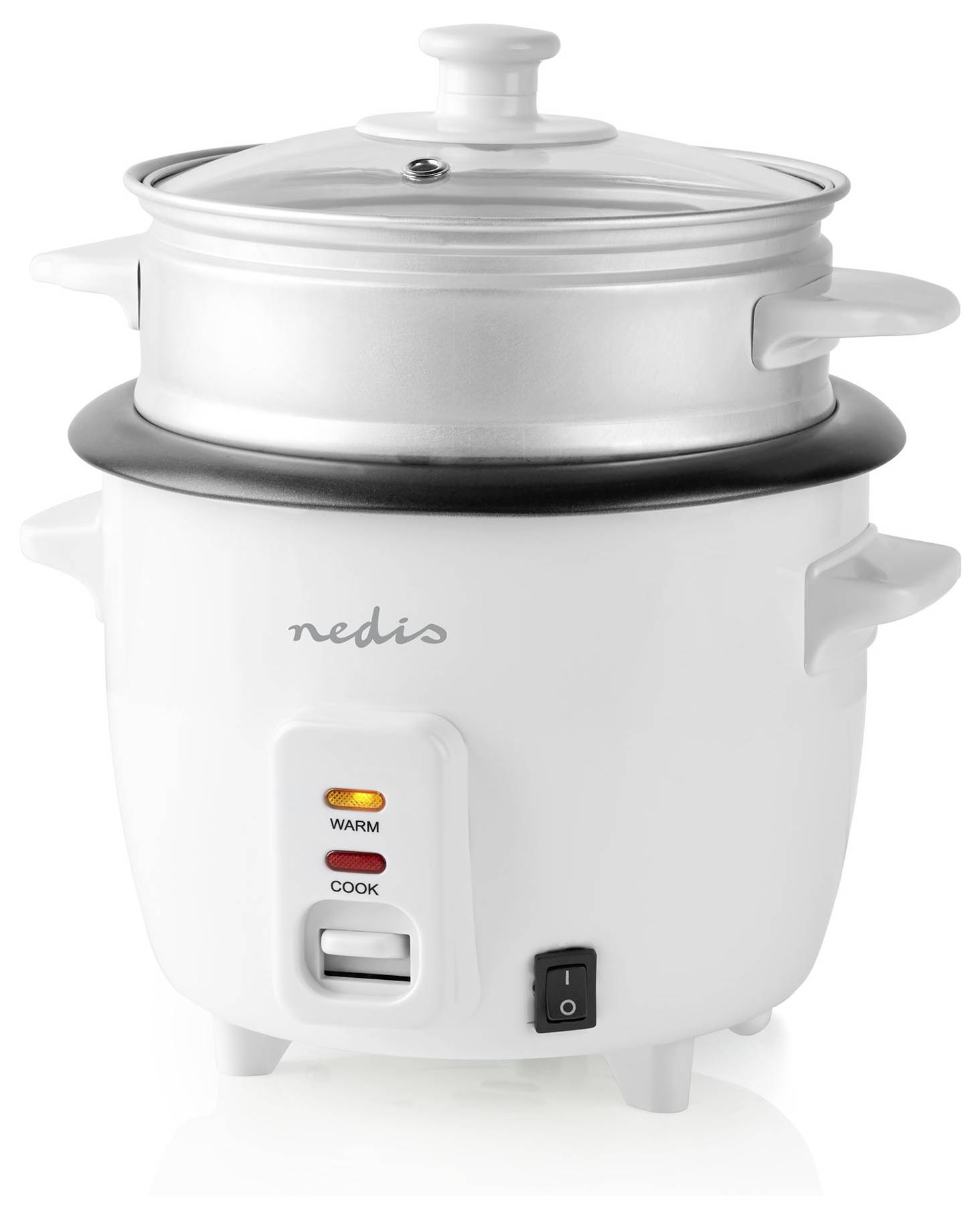 Nedis KARC06WT Reiskocher Weiß Antihaftbeschichtung, Kontrollleuchte