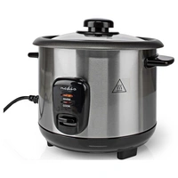 Nedis KARC110AL Reiskocher Silber, Schwarz Kontrollleuchte, Antihaftbeschichtung Nedis KARC110AL Reiskocher Silber, Schwarz Kontrollleuchte, Antihaftbeschichtung