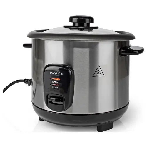 Nedis KARC110AL Reiskocher Silber, Schwarz Kontrollleuchte, Antihaftbeschichtung Nedis KARC110AL Reiskocher Silber, Schwarz Kontrollleuchte, Antihaftbeschichtung