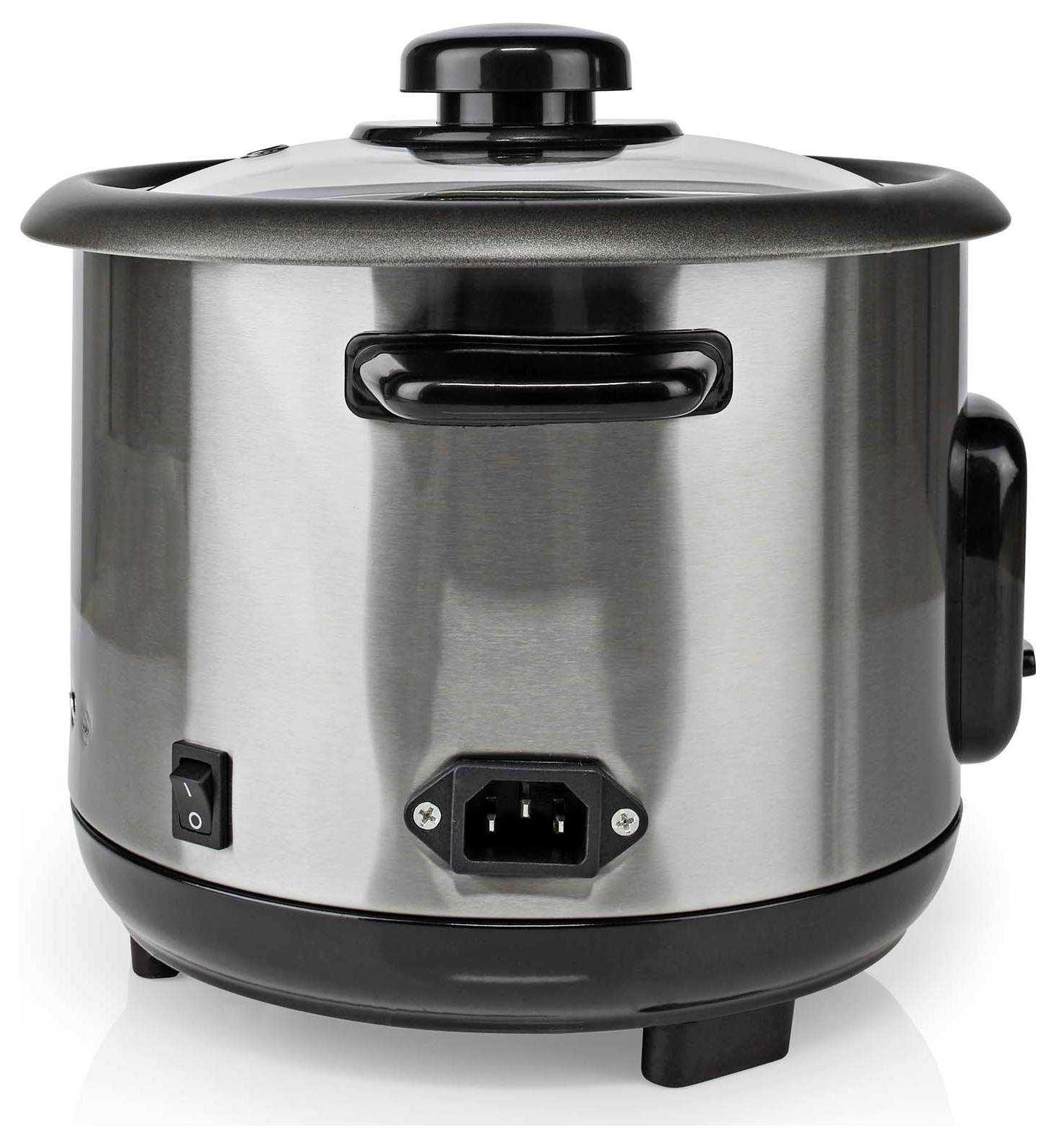 Nedis KARC110AL Reiskocher Silber, Schwarz Kontrollleuchte, Antihaftbeschichtung