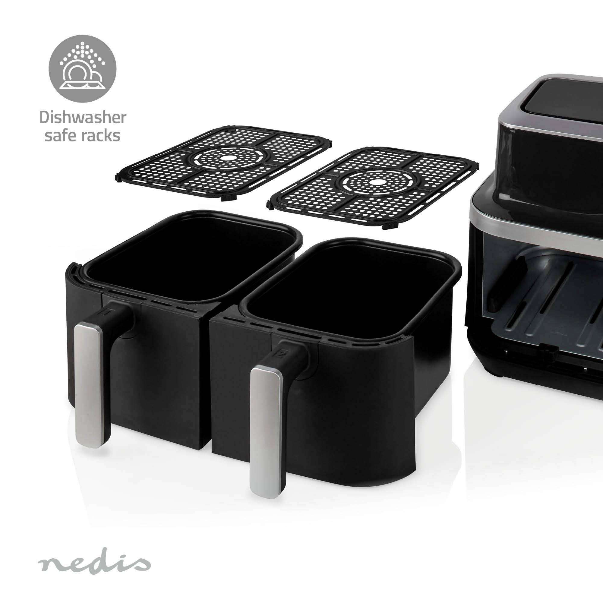 Nedis KAAF320BK Heißluft-Fritteuse 8.4l 2600W Timerfunktion, Überhitzungsschutz, BPA-frei Schwarz